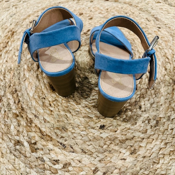 Brash Light Blue Chunk Heels - Picture 9 of 12